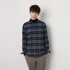 베이직하우스 남성용 코튼 플란넬 빅체크 기본카라 셔츠 HUWS7107