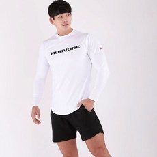 허그본 남성용 머슬핏 빅로고 긴팔 티셔츠 태극 라인