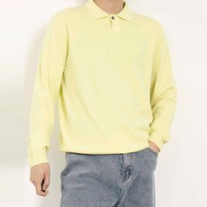 남성용 슬림핏 캐시 원버튼 카라 니트