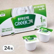 풀무원다논 그릭 달지않은 플레인 요거트, 90g, 24개