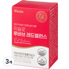 위슬로 루바브 레드밸런스 9g, 30정, 3개,