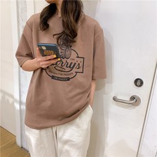 여성용 블랙101 하일스 그래픽 반팔 티셔츠