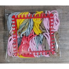 3DforYou 양말목공예 DIY키트 사각직조틀양말목 티메트8개분량 복지회관 학교 어린이집 유치원 교육 집콕취미 행복공예 교육키트 체험교육