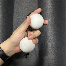 아살라토 타악기 악기 취미 휴대용 쉐이커 리듬 교육 우드, 화이트 볼 블랙 로프 (2 볼 한 손)