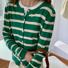 데일로엔 여성용 컬러배색 단가라 헨리넥 여성 긴팔 가디건 니트 리뷰후기