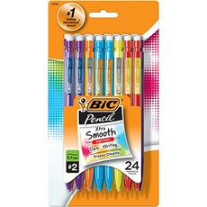 BIC Xtra-Smooth 샤프 펜슬 컬러 에디션 미디엄 포인트(0.7mm) 강의실 및 시험 시간에 적합 24카운트
