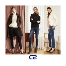 씨투 C2 여성 프리미엄 소프트 기모 데님 3종 긴바지 리뷰후기