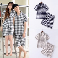 러빙리 심플체크 커플잠옷 순면 여름 파자마세트 리뷰후기