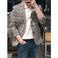 트루젠 트루젠 린넨 코튼 혼방 레드핀 체크 캐주얼 자켓 026612067254 리뷰후기