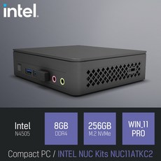 INTEL NUC Kits NUC11ATKC2, RAM 8GB+NVMe 256GB, 블랙, WIN11 PRO