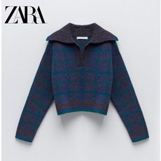 ZARA 와이드 카라 자카드 브이넥 니트 맨투맨 티셔츠 리뷰 후기