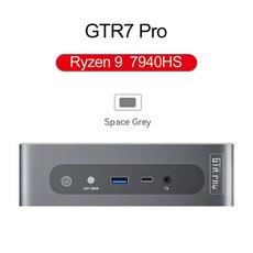 Beelink GTR7 프로 게이밍 미니 PC Ryzen 9 7940HS 최대 65W TDP 지원 오버클럭 및 데스크탑 컴퓨터 사, 03 EU, 08 R9 7940HS-Grey