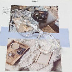 파피시엔젤 남자 여자 빈티지 사각 투명 뿔테안경