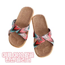 여자 여름슬리퍼 스트랩 린넨 라탄 여성 실외용 예쁜 왕골 슬리퍼 리뷰후기