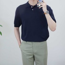 로코비전 남자 2단추 카라 아이스 반팔 니트 리뷰후기