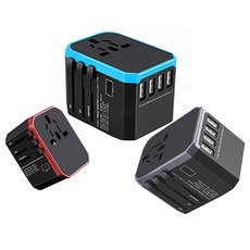 가엔가 56A 고속충전 C-TYE 4포트 USB 여행용 멀티 플러그 어댑터 블랙