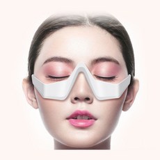 눈마사지기 EMS 진동 아이케어 눈밑지방 다크서클 주름제거 노화방지 갈바닉 미용 기기, 화이트