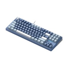 X87 기계식 키보드 맞춤형 RGB PBT-Keycaps 핫 플러그 개스킷 구조, 없음, 없음, 3.Sea Mist Blue
