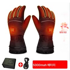 장갑 오토바이 장갑 가죽장갑|가열 장갑 야외 스키 라이딩 두꺼운 전열 장갑 남녀 터치 충전 방한 발열 핫핸드, 색깔1