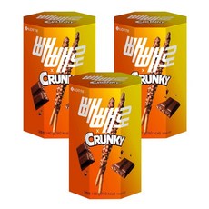 빼빼로 크런키, 140g, 3개