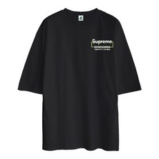 문컬렉션 슈프림 5부오버핏 바코드 데일리 반팔티 리뷰후기