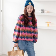 더루비 아가일니트 기모 맨투맨 티셔츠 리뷰후기