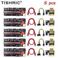이더리움 채굴기 비트코인 채굴장 가정용 채굴부품 TISHRIC 1 ~ 10PCS PCI-E 라이저 009S Plus E 카드 Expr, 한개옵션1, 07 5PCS red