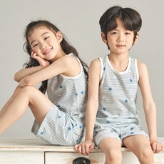캐릭모아키즈 쟈가드 유아 아동 주니어 내의 내복 실내복 민소매-스프라잎별네이비 리뷰후기