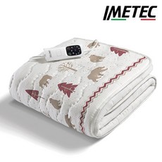이메텍 프리미엄 전자파안심 스마트 순면 1인용 전기요 IMD-015, 화이트(적색곰), W 80cm x H 150cm