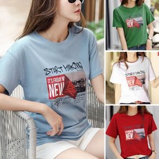 Joyce sho 오래달리기 여성티셔츠 티셔츠 반팔티셔츠 여성 반팔티 박스티 빅사이즈 반팔 티셔츠 레터링티