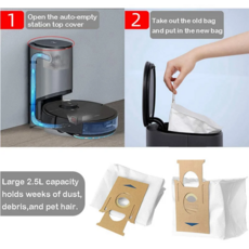Etase Ecovacs용 10 팩 진공 먼지 봉투 DEEBOT OZMO T8 AIVI Max 시리즈 T9 N8 Pro Plus 로봇 부품, 10개