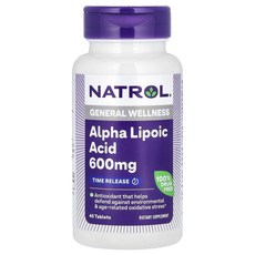 Natrol 미국직배송 나트롤 알파리포산 600mg 칼슘 100mg 45 타블렛 정품, 1개, 45정