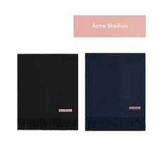 아크네 스튜디오 ACNE STUDIO FW20 캐나다 울 뉴 스카프 목도리 핑크탭 블랙 다크 네이비