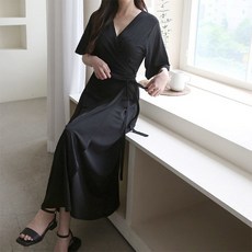일상화보 레이지 여성 브이넥 랩 원피스 롱원피스 데일리 캐주얼 리뷰후기