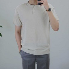 로코비전 남자 헨리넥 반팔 니트 린넨 아이스 여름 스웨터 리뷰후기
