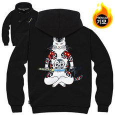 간쓰리 기모 후드티 2X 오니무샤 블랙