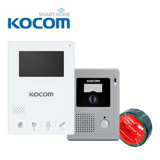 코콤 초인종 패키지 4선식 비디오 인터폰 화이트 KCV-434W