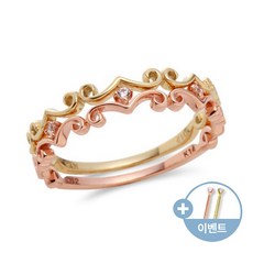 18K 웨이브 원포인트 큐빅 반지