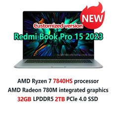 샤오미 레드미북 노트북 프로 15 2023 라이젠 R7-7840HS AMD 라데온 780M 32G RAM 512G 1T SSD 15.6, 한개옵션1, 03 R7 32G 2TB
