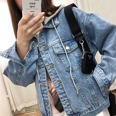 수피 탈부착 후드 루즈핏 데님 여성 청자켓 리뷰후기