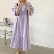 일상화보 프릴라인 여성 캉캉 프릴 롱 원피스 데일리 캐쥬얼 원마일룩 산책룩 리뷰후기