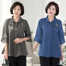 로즈맘 카라넥 풍기인견 블라우스 리뷰후기