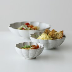 오반자이 내추럴 시노기 꽃잎모양 찬기 3종 모음