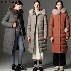 쉬즈미스 쉬즈미스(SHESMISS) 프레스티지 천연폭스퍼 후드 롱 다운 점퍼 (택가격 798000원)
