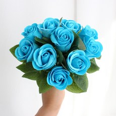 플라로마 비누장미꽃 14컬러 믹스꽃다발 졸업식 입학식 학예회, 스카이블루