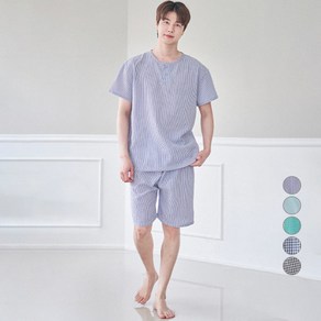 디에스도씨 남성용 냉감 엠보 반팔 잠옷 상하의 세트