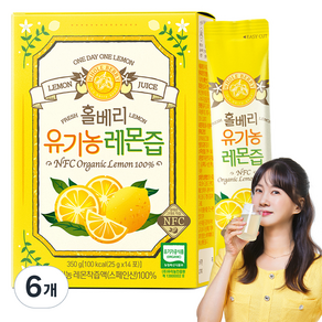 홀베리 유기농 1일 1 레몬즙, 350g, 6개
