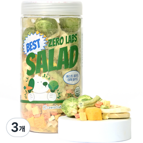 제로랩스 반려동물 베스트샐러드 동결건조간식, 야채맛, 70g, 3개
