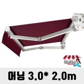 언니어닝 어닝 자가설치용 방수 천막 가게 옥상 햇빛가리개 접이식 캐노피 차량용 수동 고정 자동 DIY, 자주, 3m x 2m