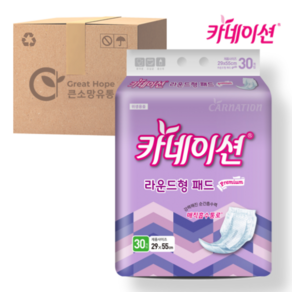 [나3] 속기저귀 라운드 고급형 패드 카네이션 30매 8팩, 8개
